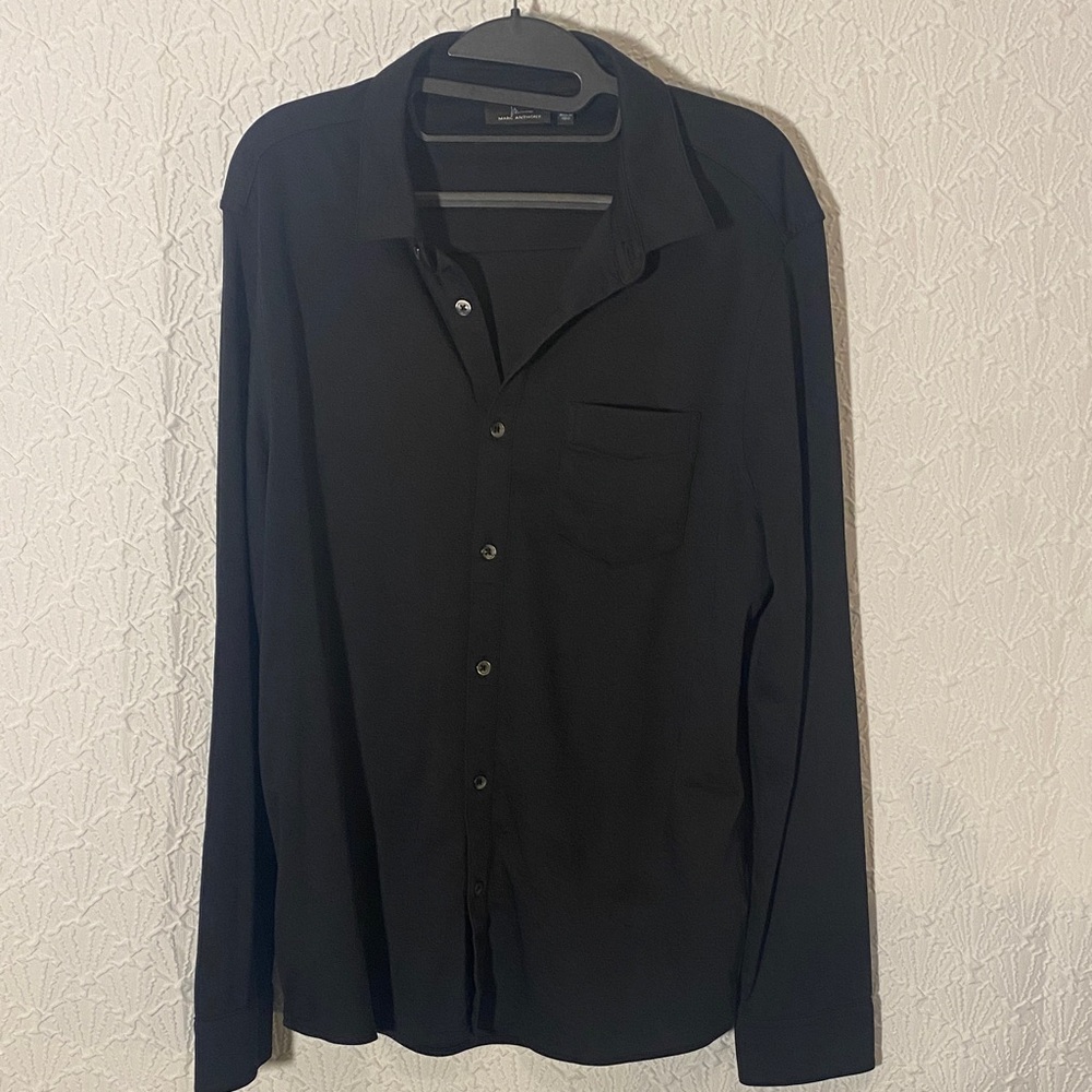 Marc Anthony Men's Black Casual Button-Down Shirt